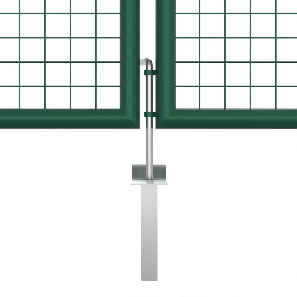 vidaXL sieta žoga vārti, zaļi, 400x125 cm, tērauds