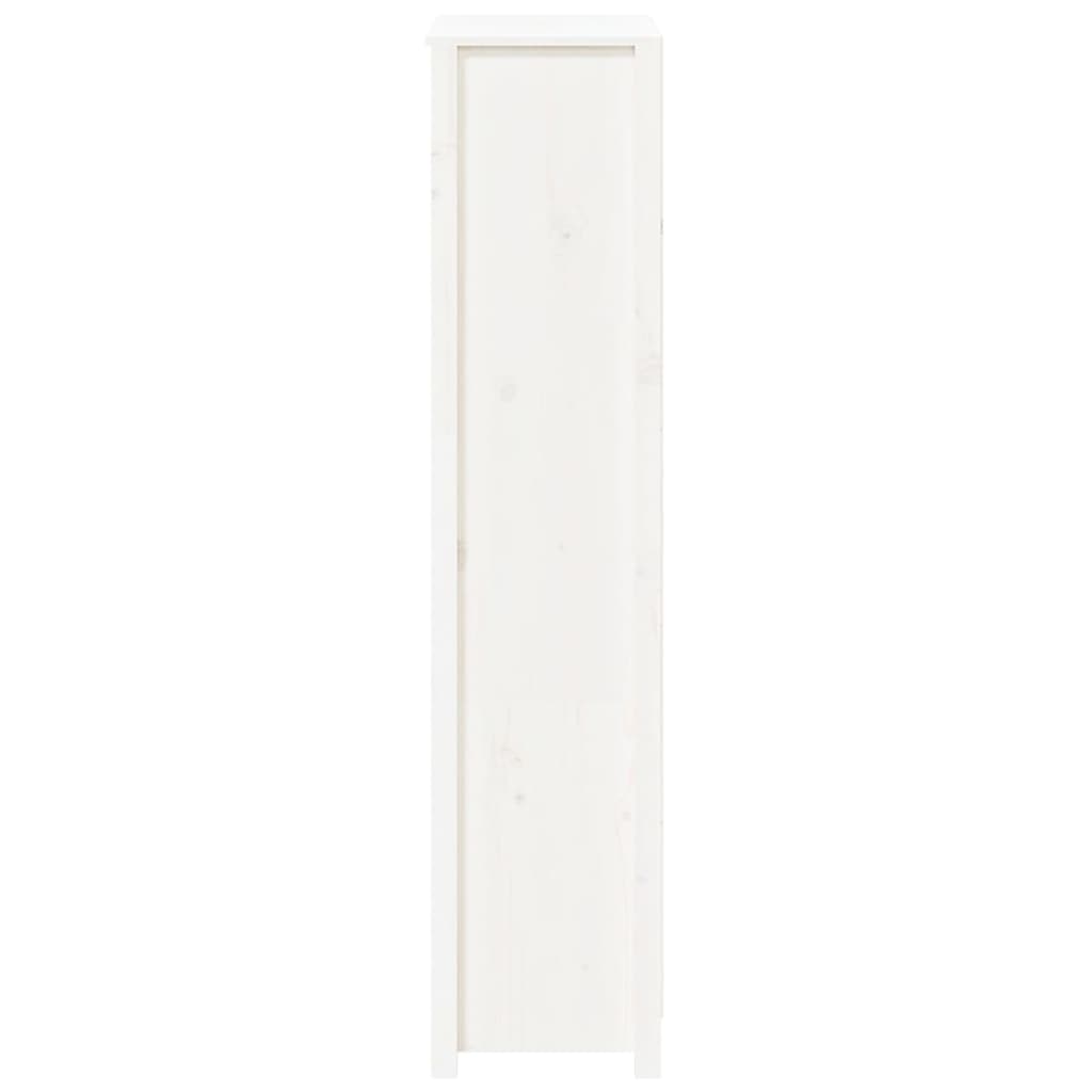 vidaXL augstais skapītis, balts, 80x35x154 cm, priedes masīvkoks