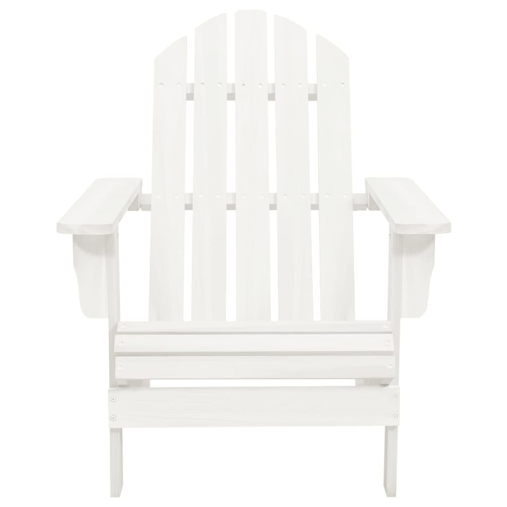 vidaXL dārza krēsls ar galdiņu, egles masīvkoks, balts