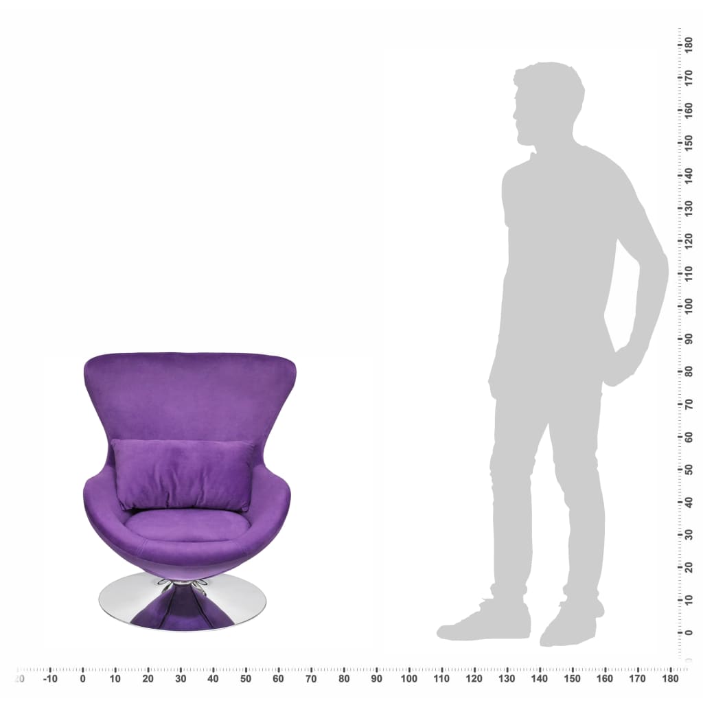 vidaXL grozāms atpūtas krēsls ar spilvenu, violets samts