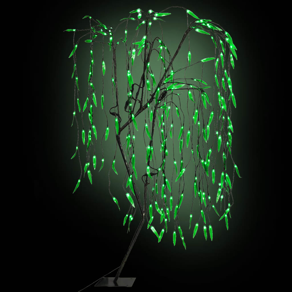 vidaXL LED Ziemassvētku koks, vītols, 150 cm, zaļa gaisma