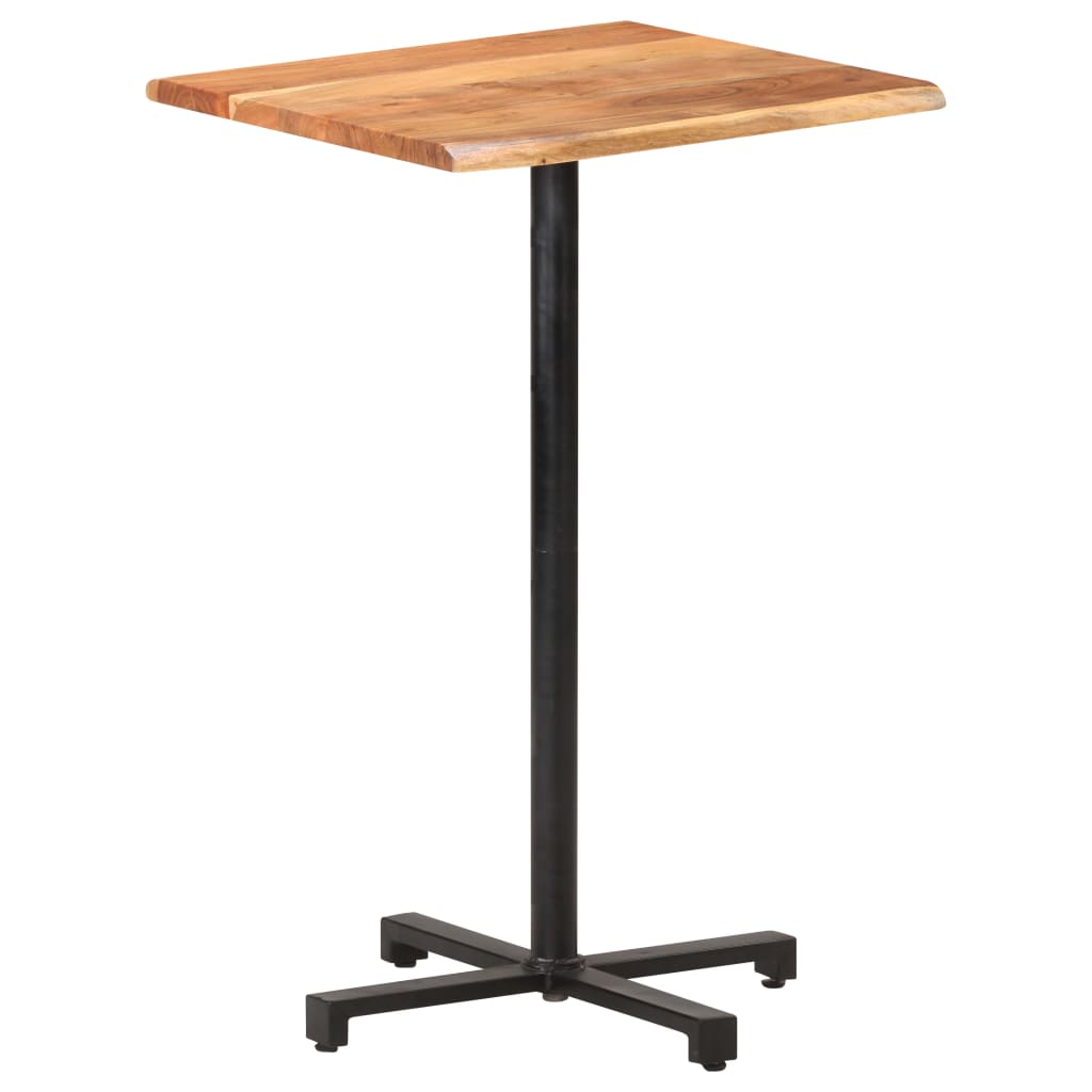 vidaXL bāra galds, dabīgas formas malas, 60x60x110 cm, akācijas koks