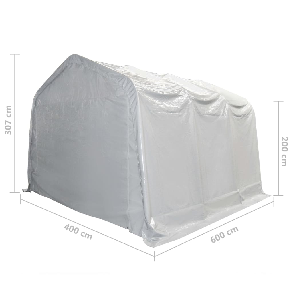vidaXL uzglabāšanas telts, balta, PVC, 4x6 m, 550 g/m²