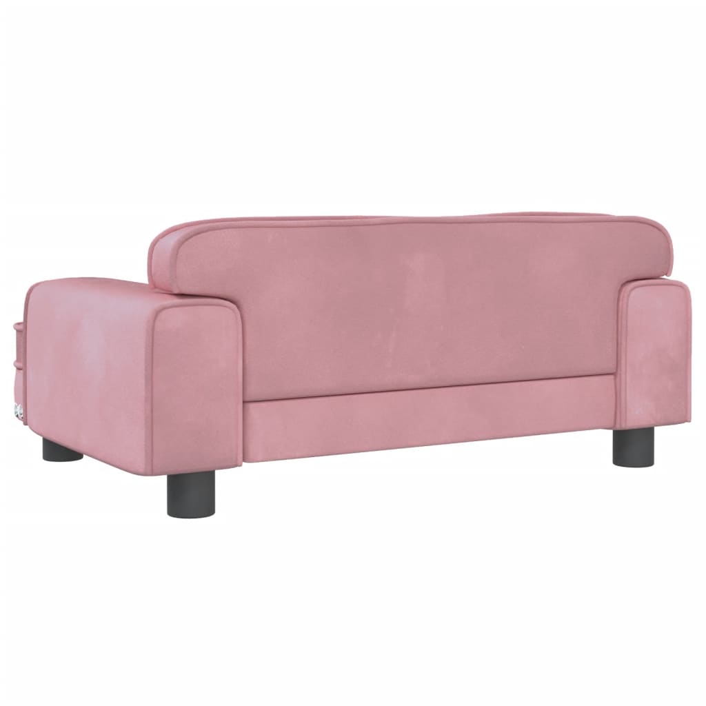 vidaXL bērnu dīvāns, rozā, 70x45x30 cm, samts