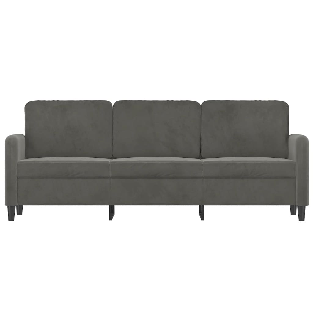 vidaXL trīsvietīgs dīvāns, tumši pelēks, 180 cm, samts
