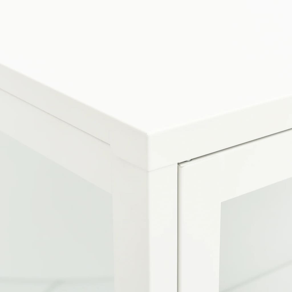 vidaXL kumode, balta, 75x35x105 cm, tērauds un stikls