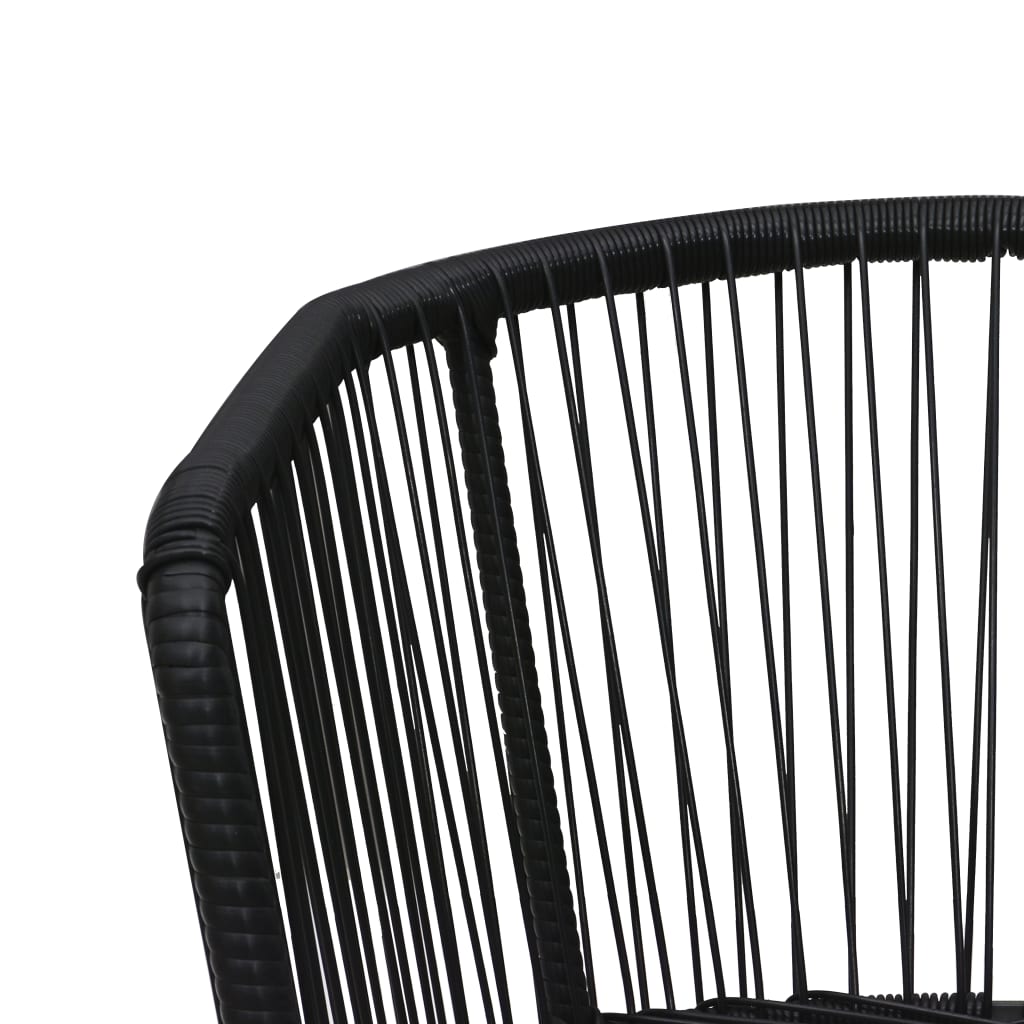 vidaXL dārza krēsli, 2 gab., matrači un spilveni, PVC, melni