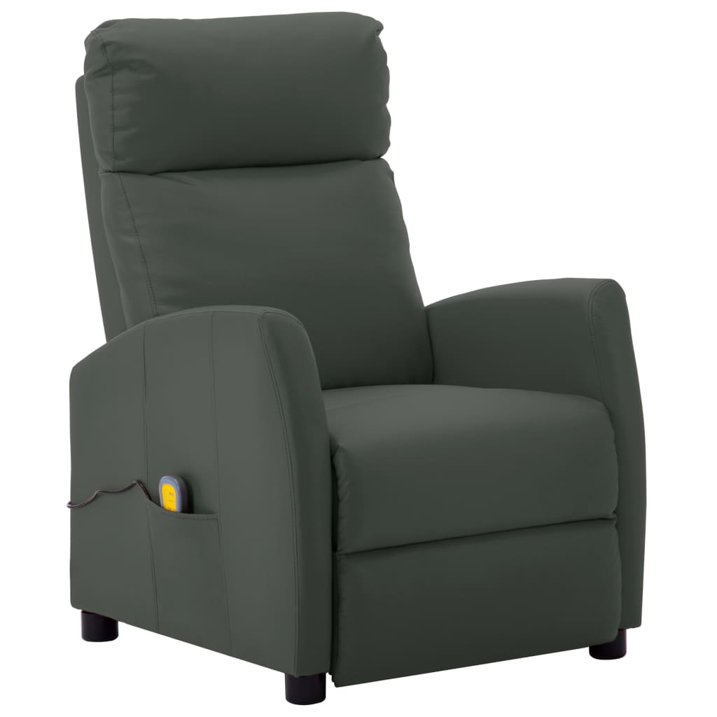 vidaXL masāžas krēsls, pelēka mākslīgā āda