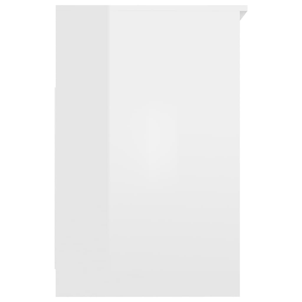 vidaXL rakstāmgalds, spīdīgi balts, 140x50x76 cm, skaidu plāksne