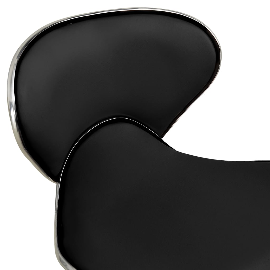 vidaXL salona krēsls, melna mākslīgā āda