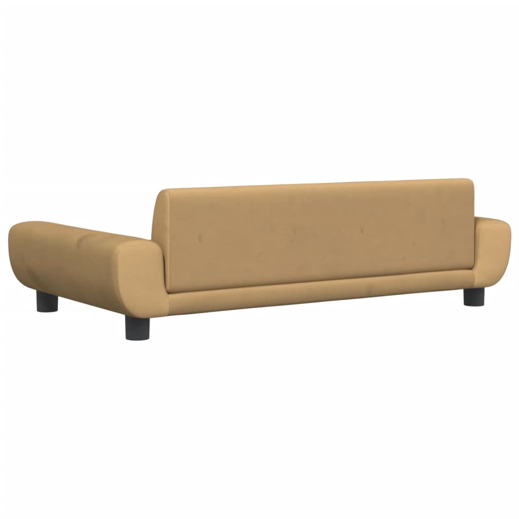 vidaXL bērnu dīvāns, Brūns, 100x54x33 cm, samts