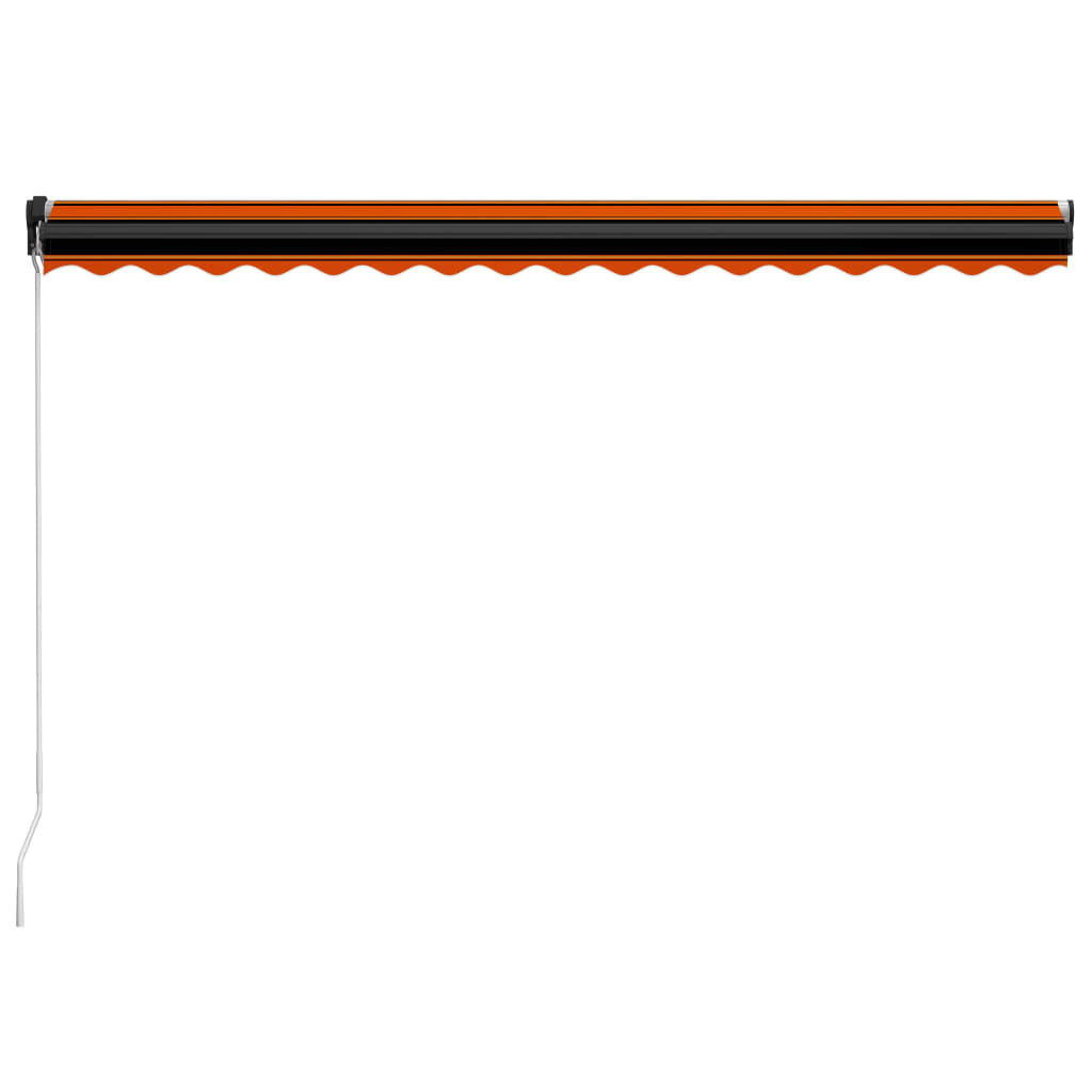 vidaXL izvelkama markīze, manuāla, 450x300 cm, oranža ar brūnu