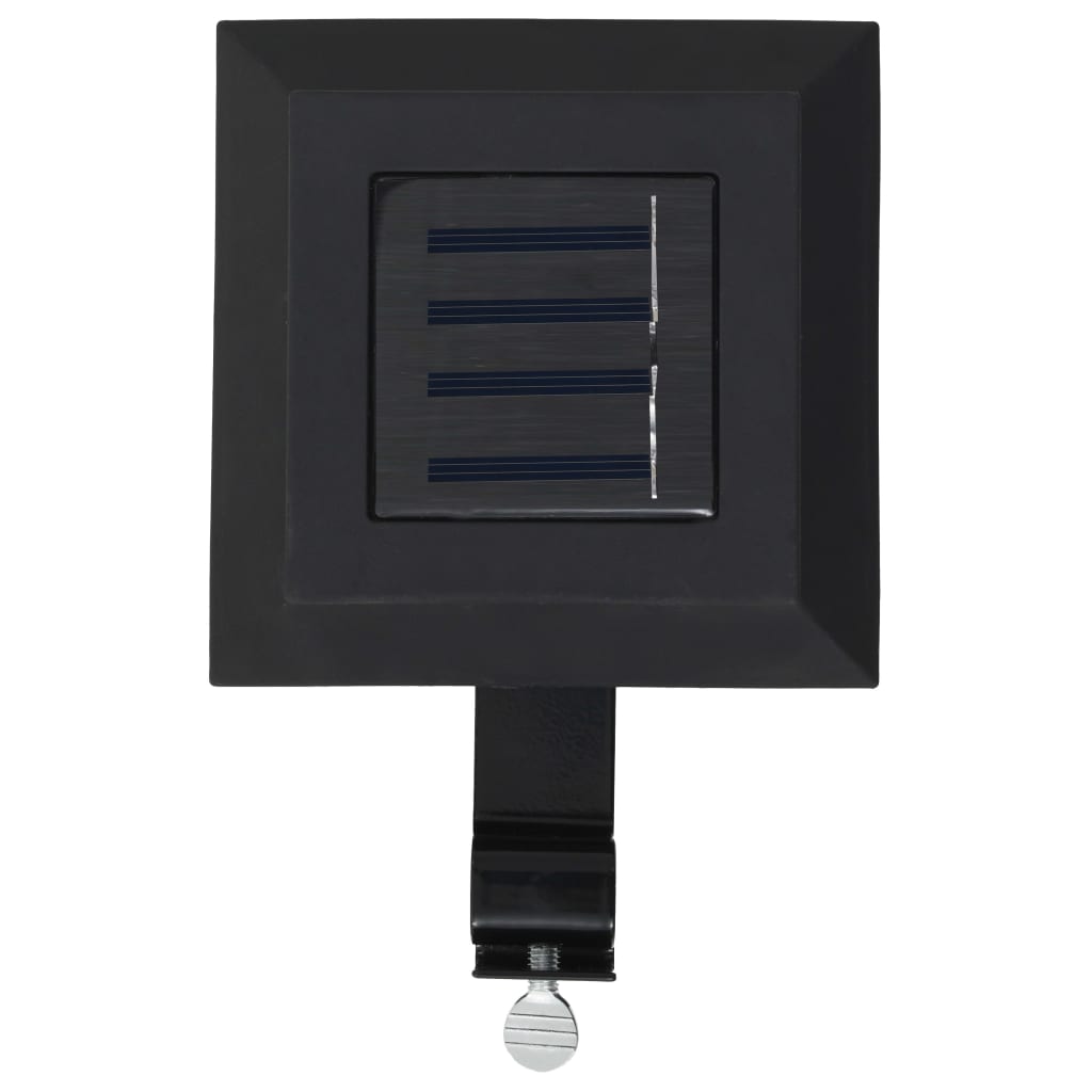 vidaXL āra solārās lampas, 12 gab., 12 cm, LED, kvadrāta forma, melnas