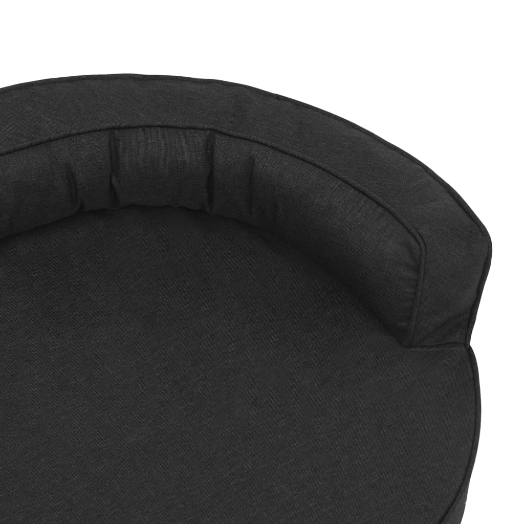 vidaXL ergonomiska suņu gulta, 75x53 cm, lina dizains, melna