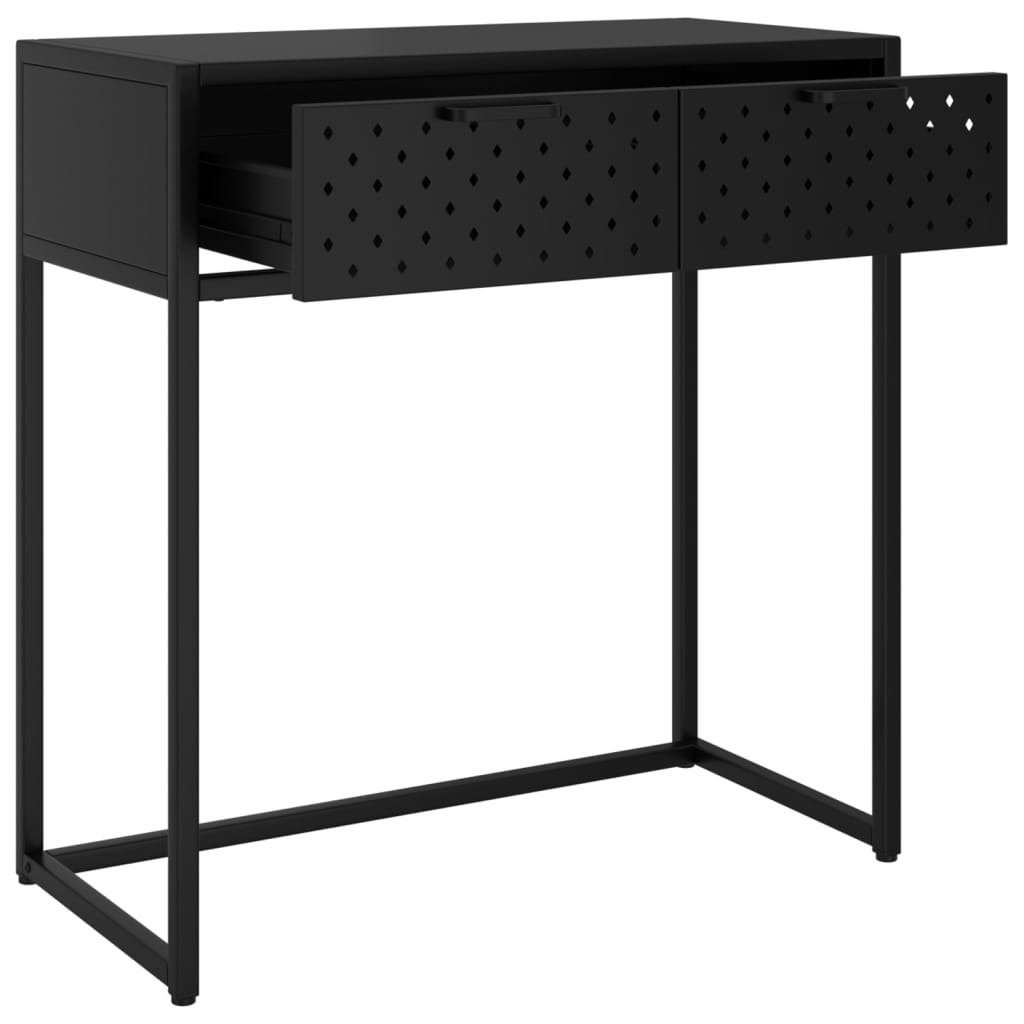 vidaXL konsoles galdiņš, melns, 72x35x75 cm, tērauds