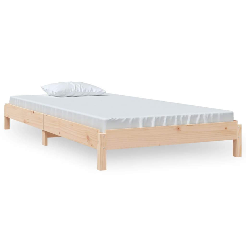 vidaXL gulta, 75x190 cm, priedes masīvkoks