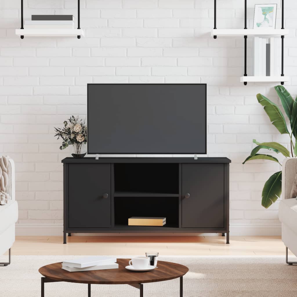 vidaXL TV skapītis, melns, 100x40x50 cm, inženierijas koks