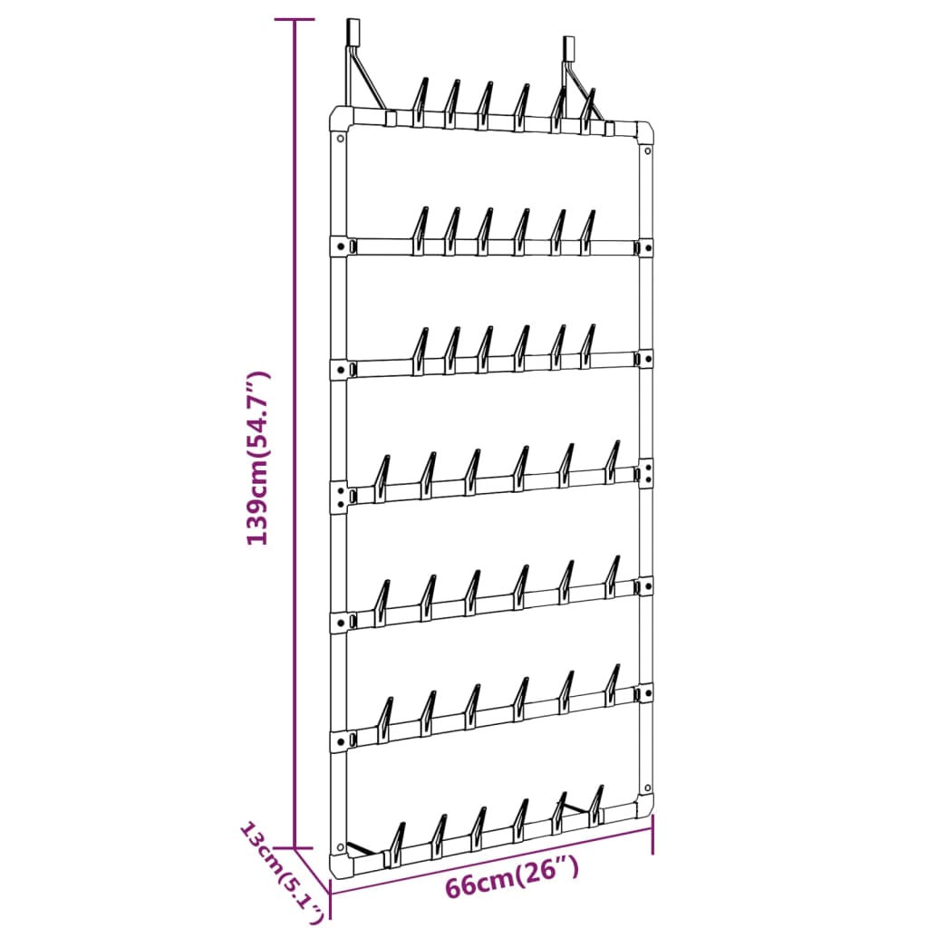 vidaXL piekarams apavu plaukts, sudrabains, 66x13x139 cm