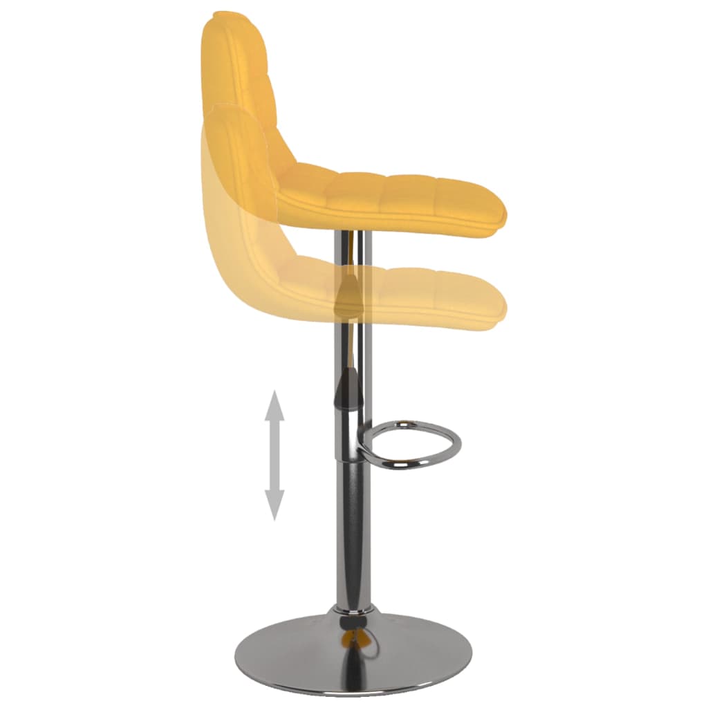 vidaXL bāra krēsls, dzeltens audums
