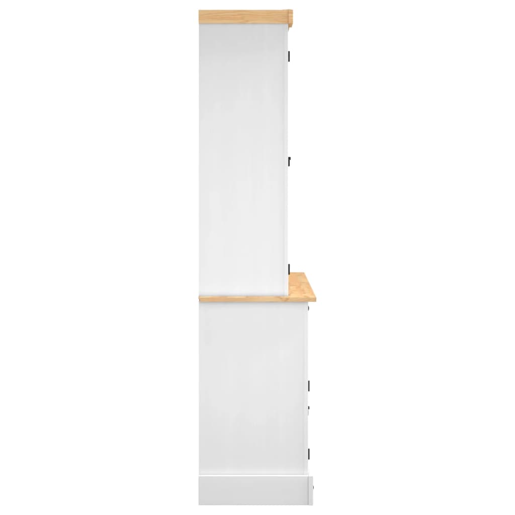 vidaXL kumode Corona, balta, 112x43x196 cm, Meksikas priedes masīvkoks