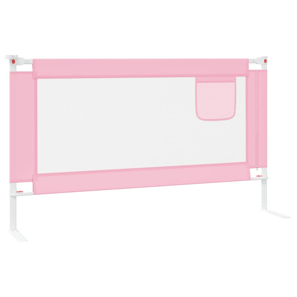 vidaXL bērnu gultas aizsargbarjera, rozā, 140x25 cm, audums