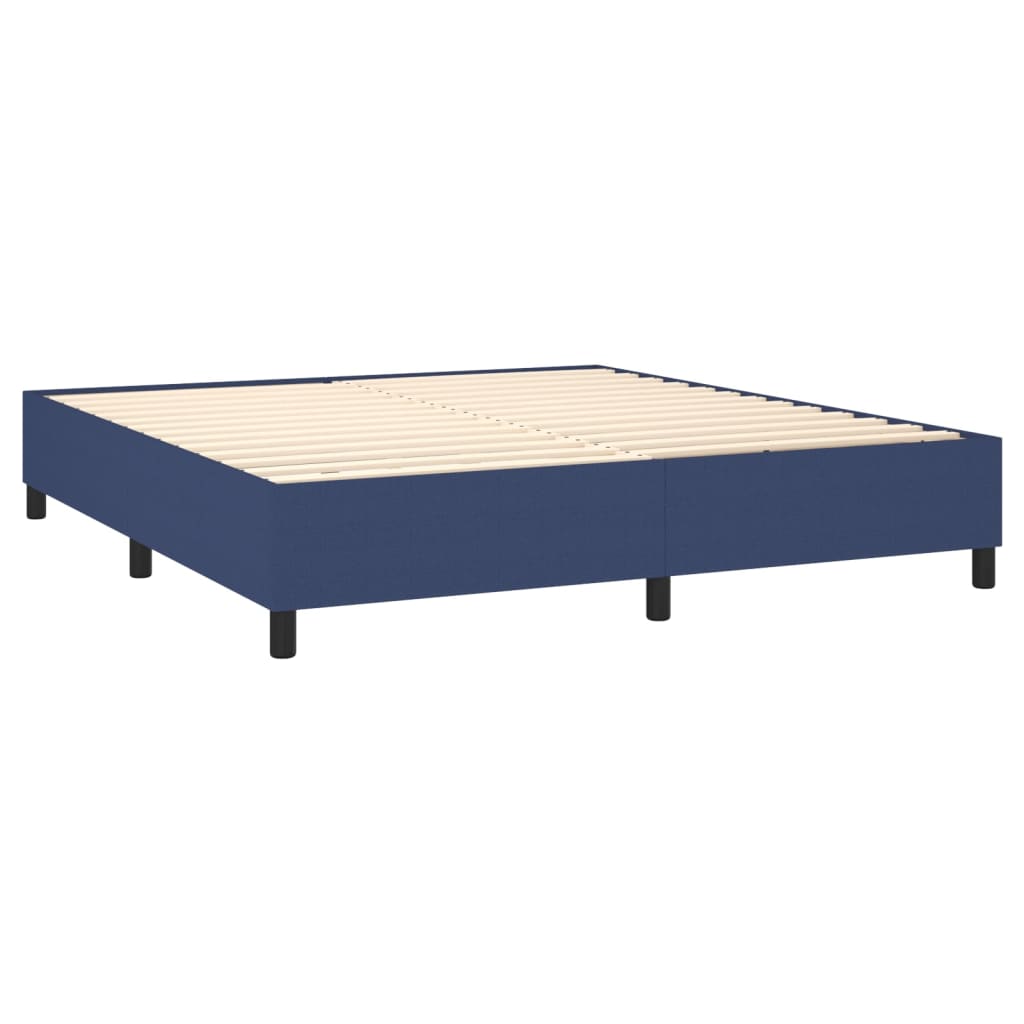 vidaXL atsperu gultas rāmis, zils, 180x200 cm, audums