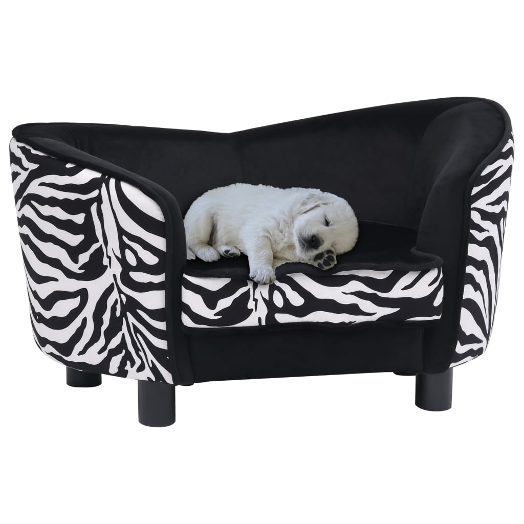 vidaXL dīvāns suņiem, melns, 68x38x38 cm, plīšs