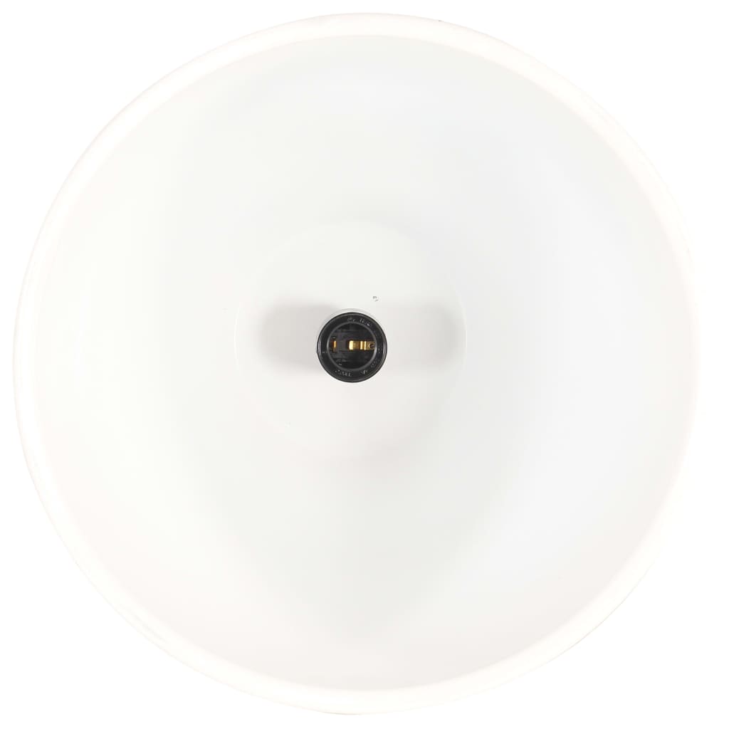 vidaXL griestu lampa, industriāla, balta, dzelzs, koks, 23 cm, E27