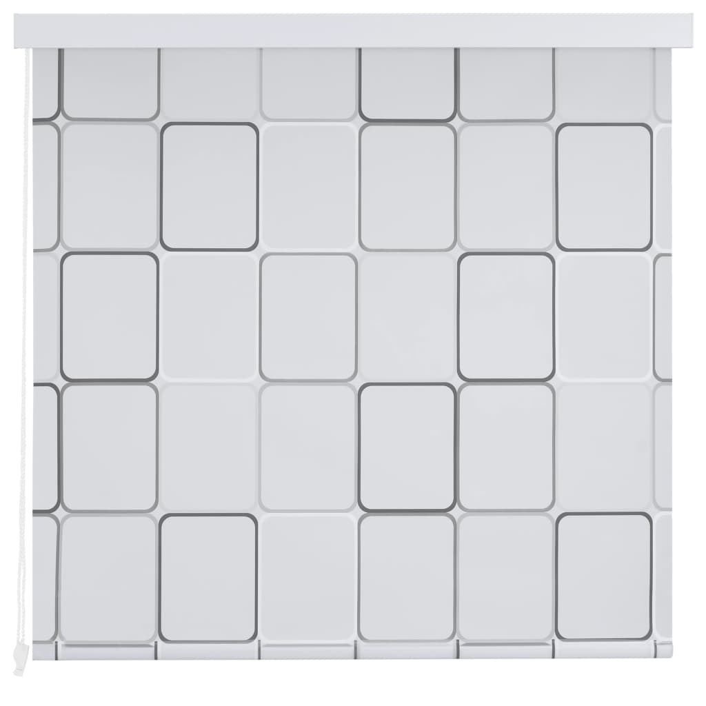 vidaXL rullo žalūzija dušai, 160x240 cm, ar kvadrātiem
