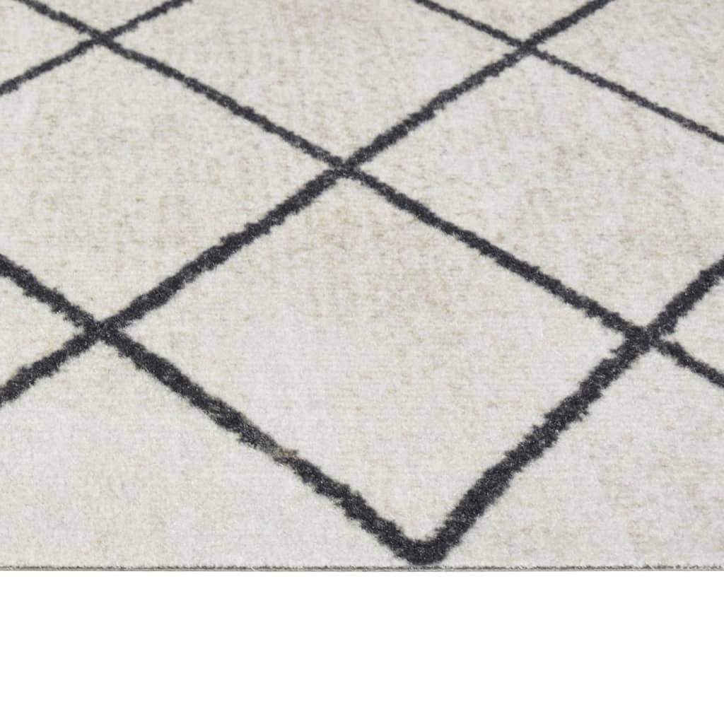 vidaXL virtuves paklājs, mazgājams, kvadrātu apdruka, 45x150 cm, samts