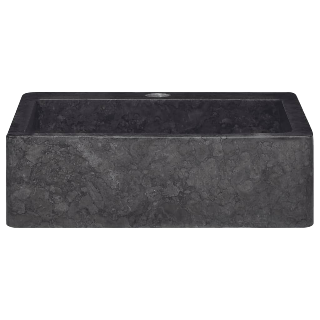 vidaXL izlietne, 40x40x12 cm, melns marmors