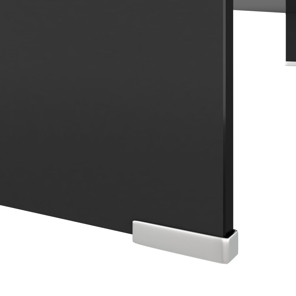 vidaXL TV statīvs, monitora paliktnis, 110x30x13 cm, melns stikls