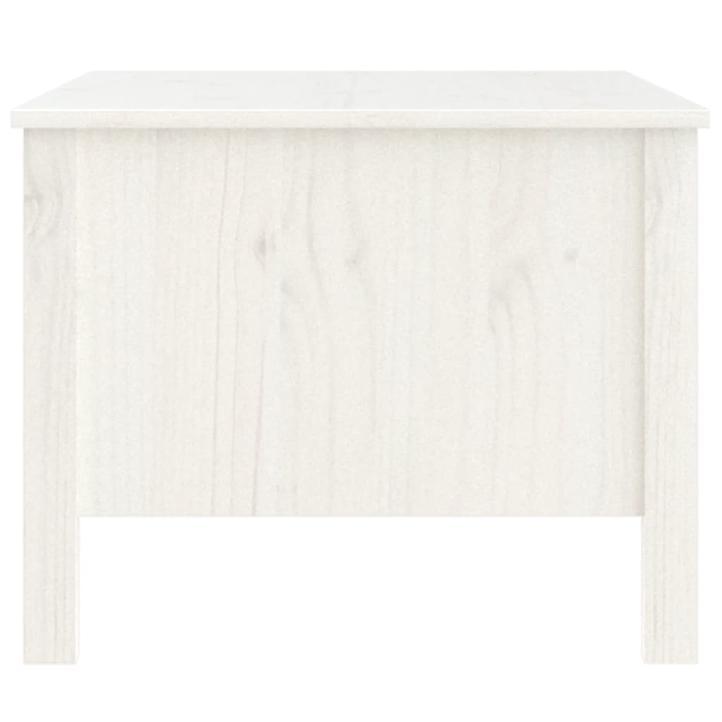 vidaXL kafijas galdiņš, balts, 100x50x40 cm, priedes masīvkoks