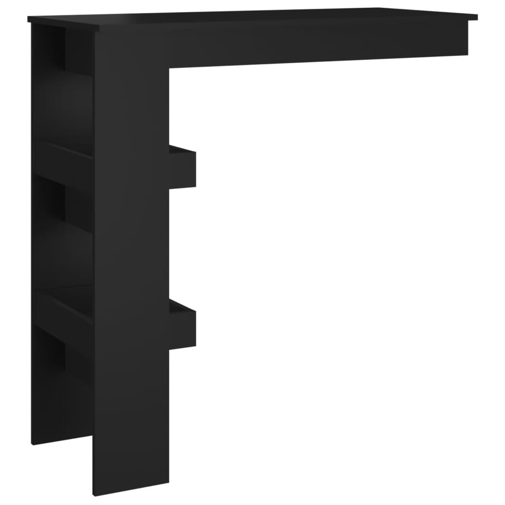 vidaXL sienas bāra galds, melns, 102x45x103,5 cm, inženierijas koks
