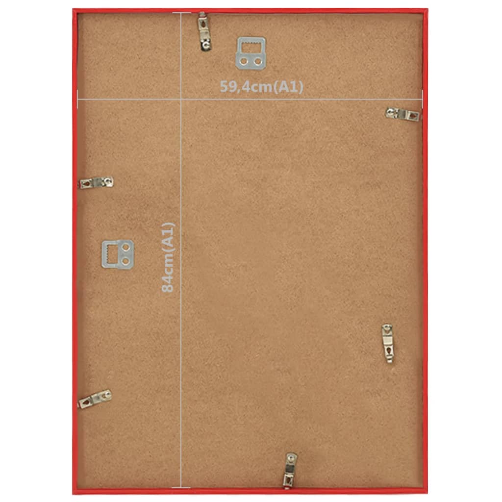 vidaXL foto rāmji, 5 gab., sienai, galdam, sarkani, 59,4x84 cm, MDF