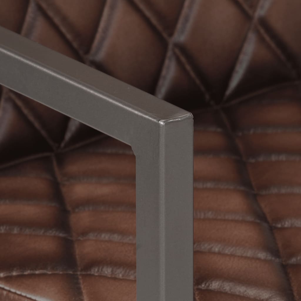 vidaXL konsoles virtuves krēsli, 2 gab., brūna dabīgā āda