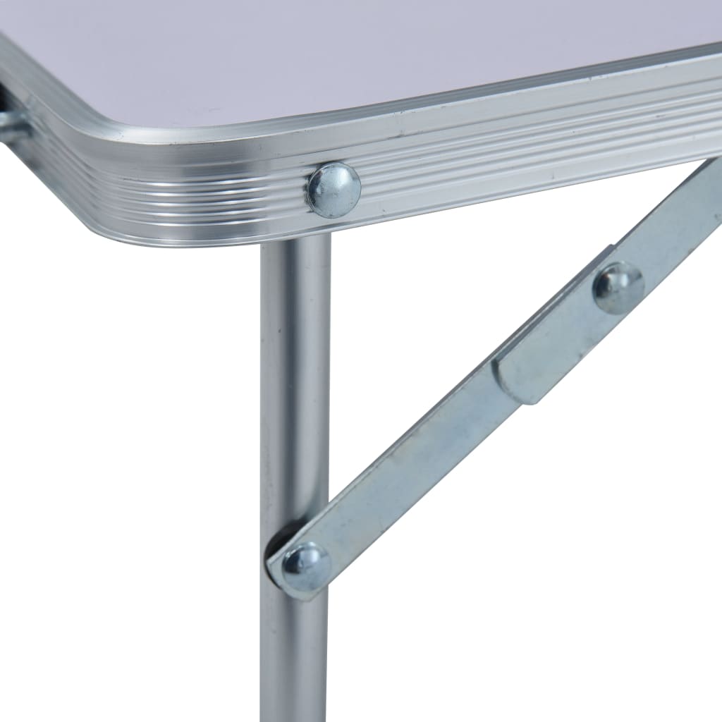 vidaXL saliekams kempinga galds, balts alumīnijs, 60x40 cm