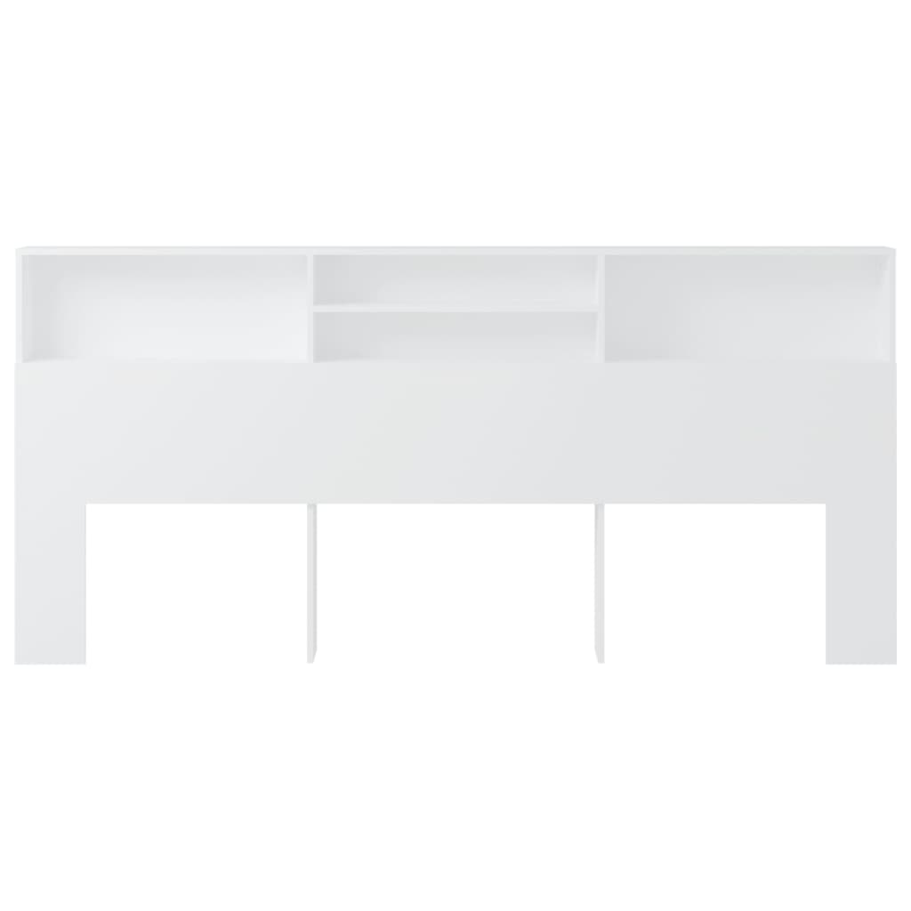 vidaXL gultas galvgalis ar plauktu, balts, 220x19x103,5 cm