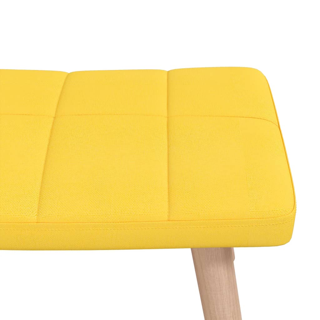 vidaXL šūpuļkrēsls ar kāju balstu, sinepju dzeltens audums