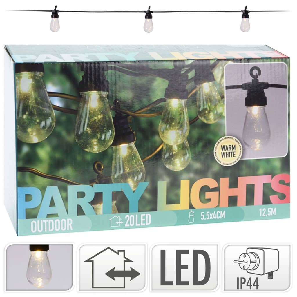 ProGarden LED lampiņu virtene ballītēm, 20 lampiņas, 4,5 V