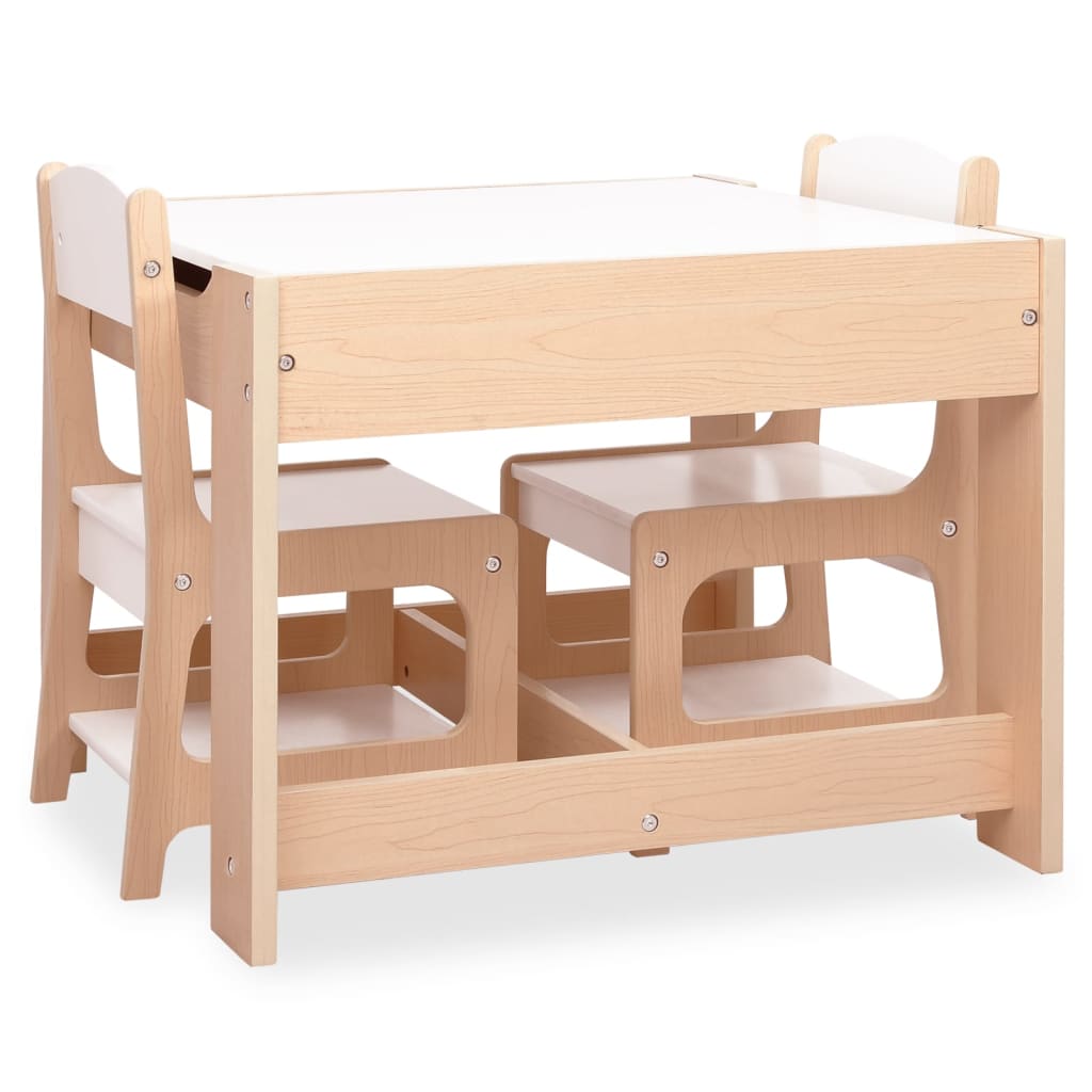 vidaXL bērnu galds ar 2 krēsliem, MDF plāksne