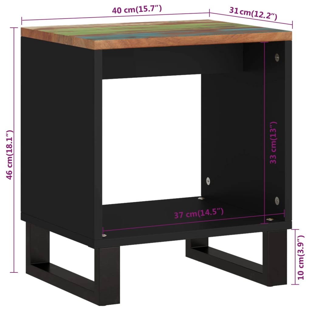 vidaXL kafijas galdiņš, 40x31x46 cm, masīvkoks, inženierijas koks