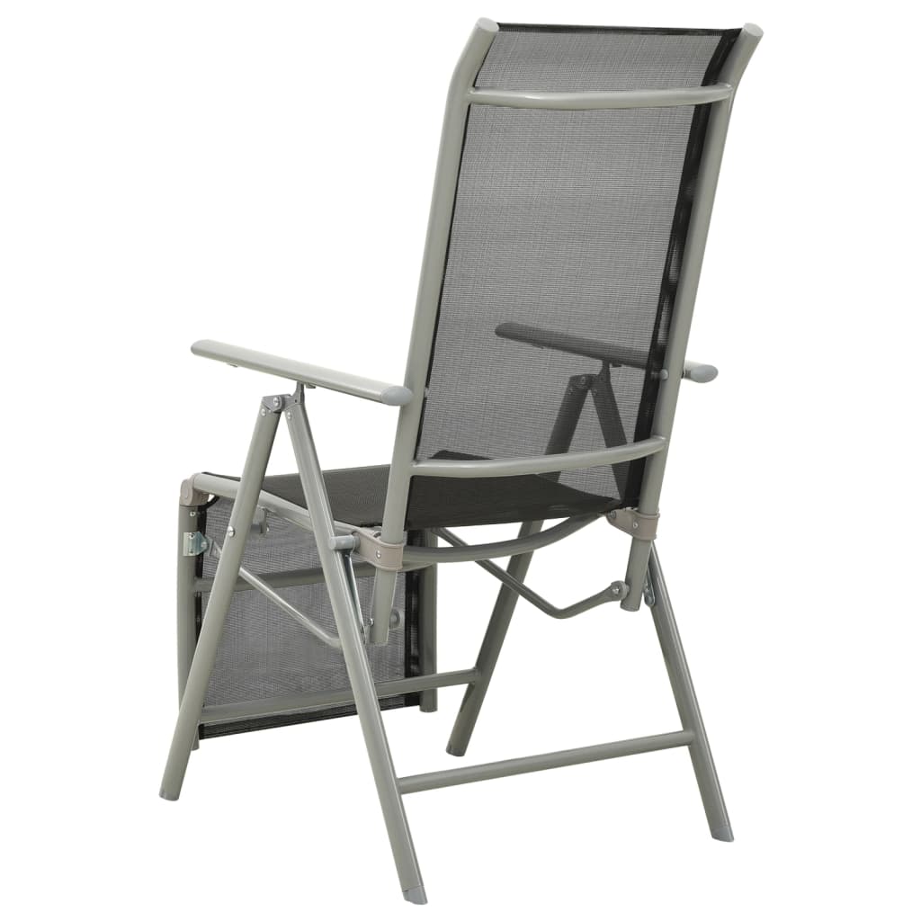 vidaXL atgāžams dārza krēsls, tekstilēns, alumīnijs, sudraba krāsā