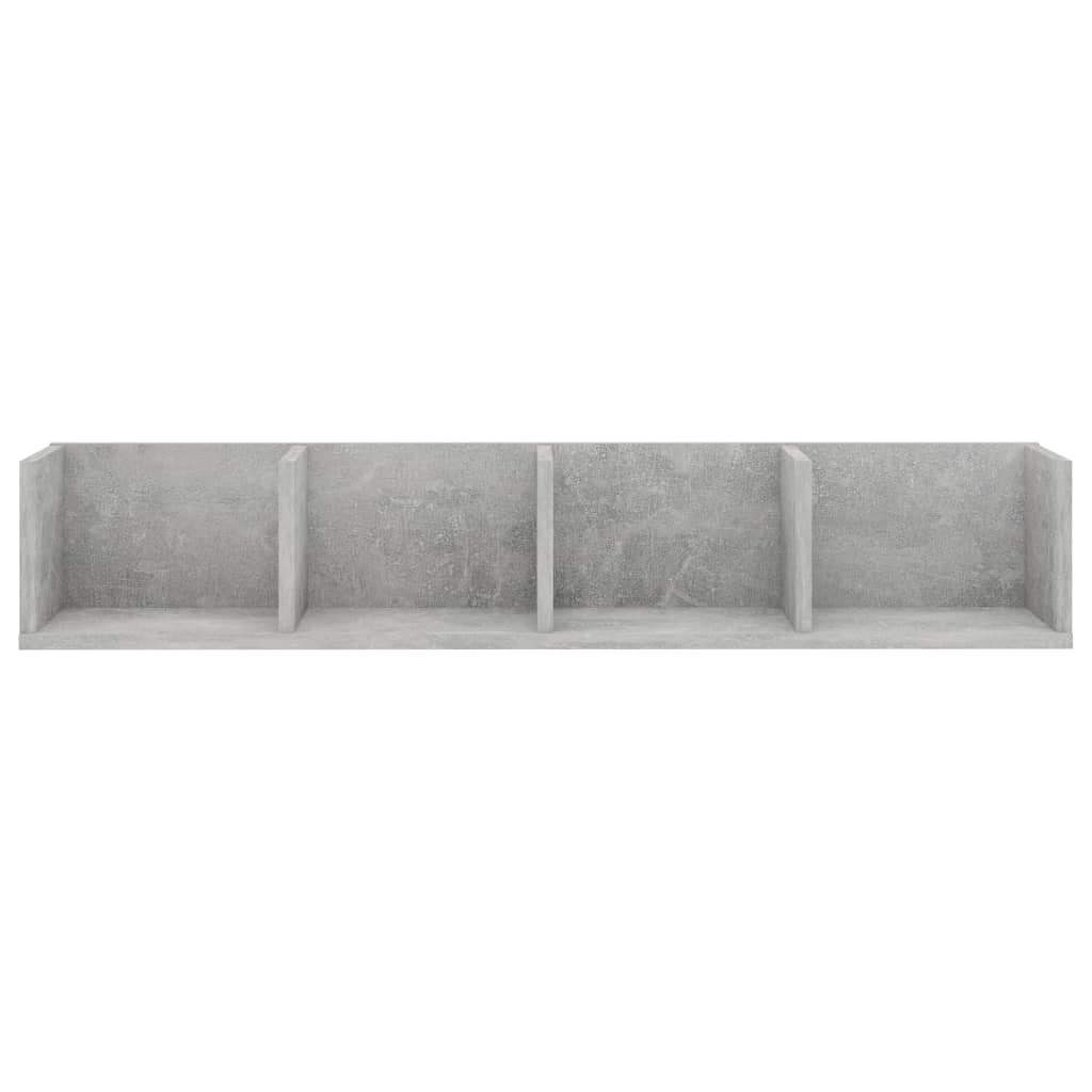 vidaXL CD sienas plaukts, betonpelēks, 100x18x18 cm, skaidu plāksne
