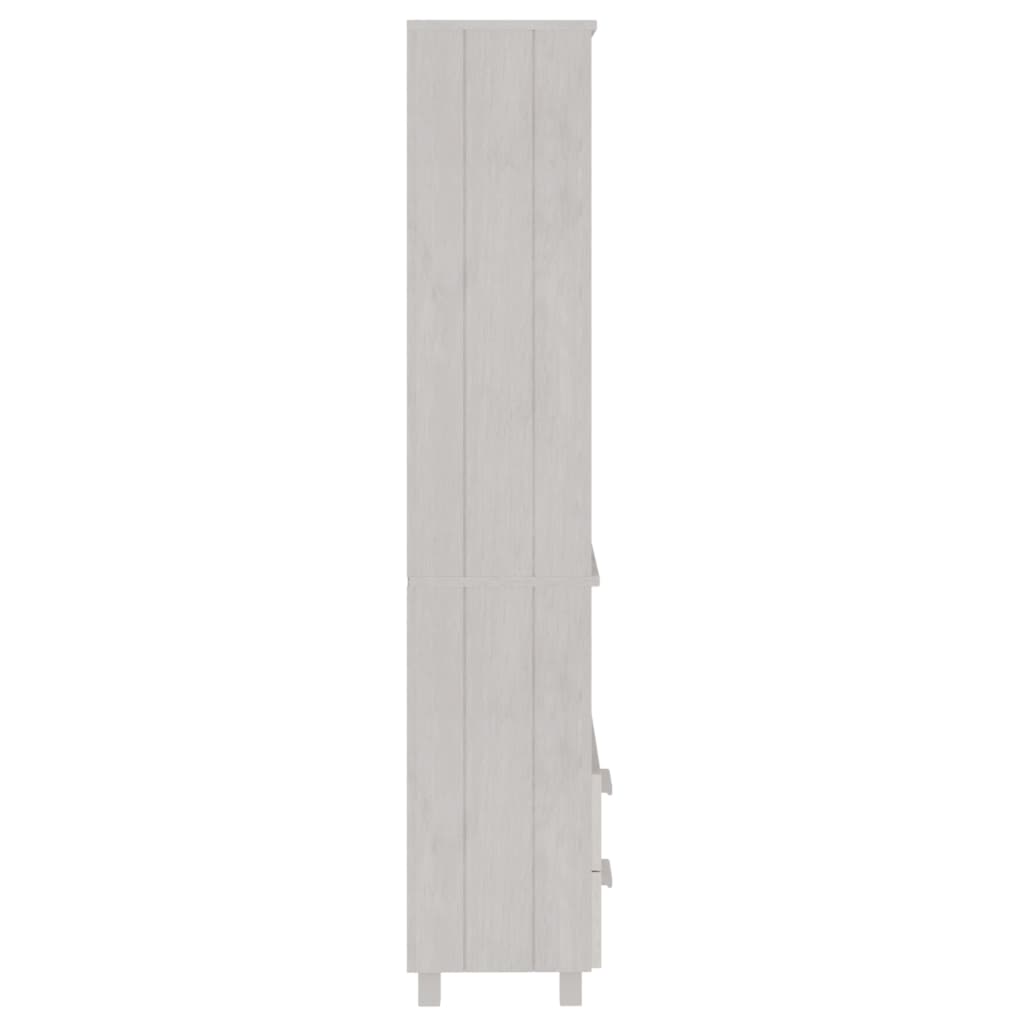 vidaXL augstais skapis HAMAR, balts, 60x35x180 cm, priedes masīvkoks