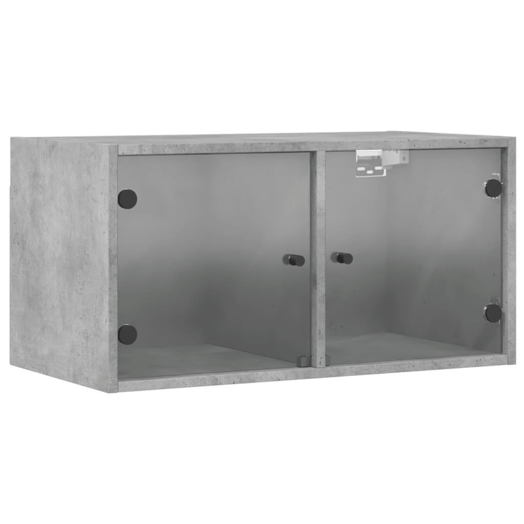 vidaXL skapītis ar stikla durvīm, betona pelēks, 68,5x37x35 cm