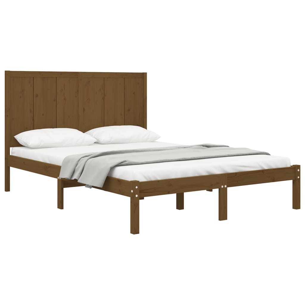 vidaXL gultas rāmis, medus brūns, priedes masīvkoks, 120x200 cm