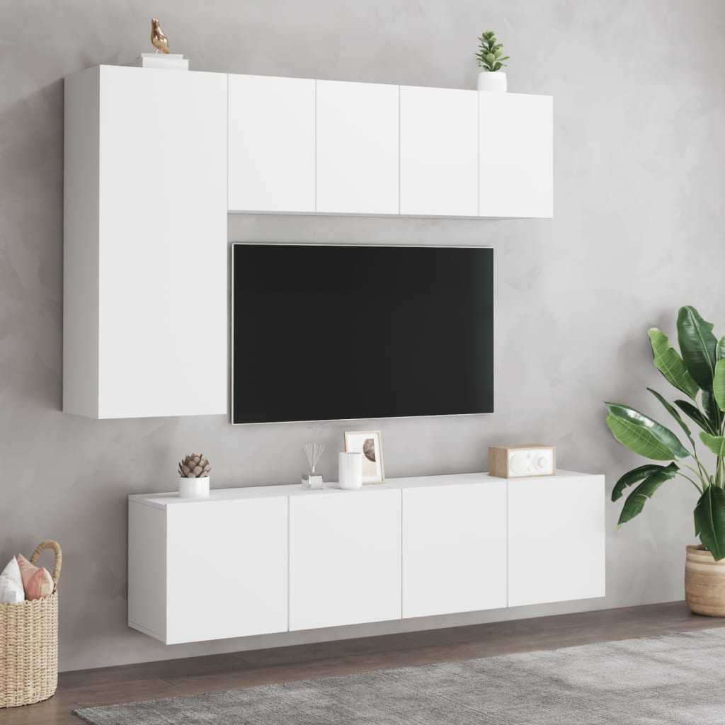 vidaXL TV sienas skapītis, balts, 60x30x41 cm, inženierijas koks