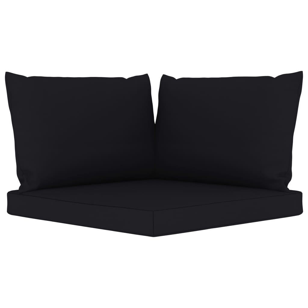 vidaXL 3-vietīgs dārza dīvāns ar melniem matračiem