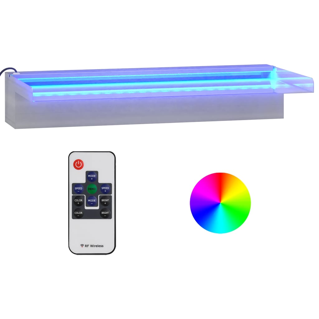 vidaXL ūdenskritums ar RGB LED gaismām, nerūsējošs tērauds, 45 cm